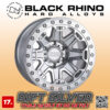 MÂM BLACK RHINO RIFT BEADLOCK 17x8.5 | 6x139.7 | ET00 | CB112.1 | MÀU BẠC
